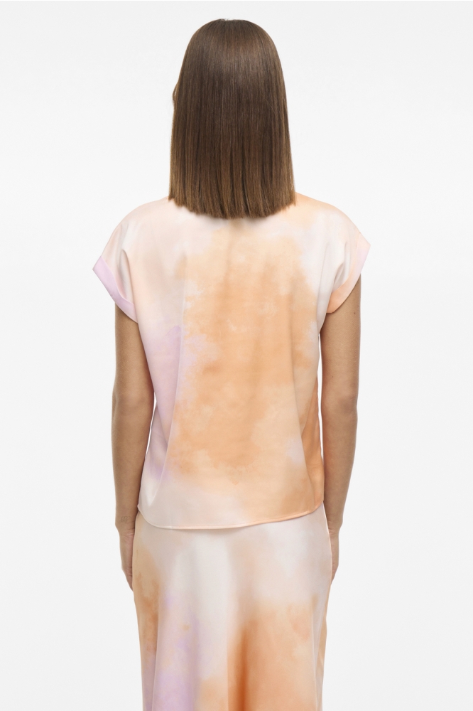 VIELLETTE S/S FULL SATIN TOP - NOOS 14109246 CADMIUM ORANGE